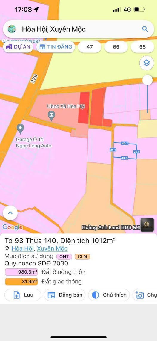 Đất nền Hòa Hội Xuyên Mộc 1000m² - Sổ đỏ chính chủ, tiềm năng tăng giá!