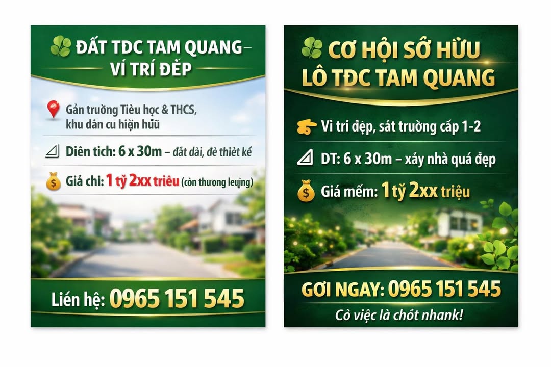 Đất TĐC Tam Quang, Tam Kỳ - 180m² Sổ Đỏ Rõ Ràng, Giá Đầu Tư