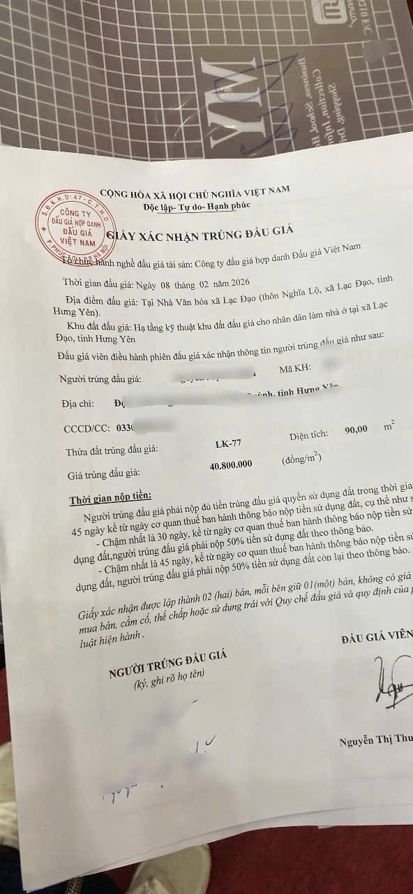 Đất nền Minh Hải Văn Lâm 90m² giá 3.67 tỷ - Sổ đỏ chính chủ