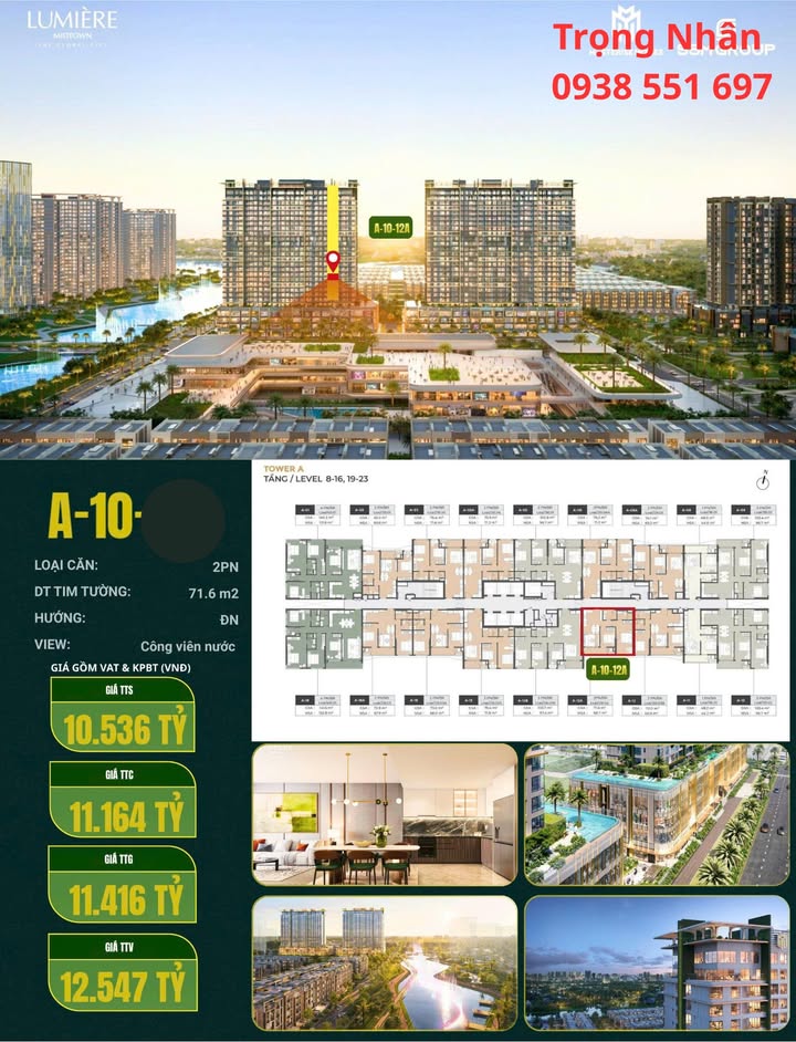 Căn hộ Lumière Midtown 72m² - View Công viên Nước 10.5 tỷ