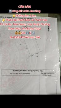 Bán Gấp 2 Công Đất Vườn Sầu Riêng 2 Năm Tuổi Tại Cai Lậy, Tiền Giang - Giá Tốt