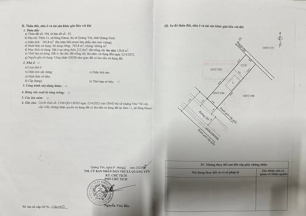 Đất nền Quảng Yên 346m² giá 4.2 tỷ - Tiềm năng tăng giá vượt trội!