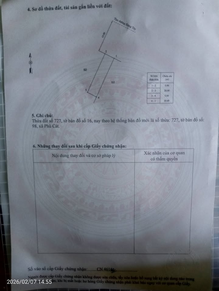 Đất Mặt Tiền Đường Đông Tây Phù Cát 100m² - Sổ Đỏ Chính Chủ, Giá 1 Tỷ