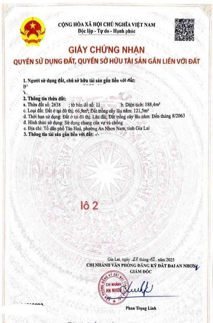 Đất nền Nhơn Hòa An Nhơn 188m² giá 4xx triệu - Tiềm năng tăng giá!