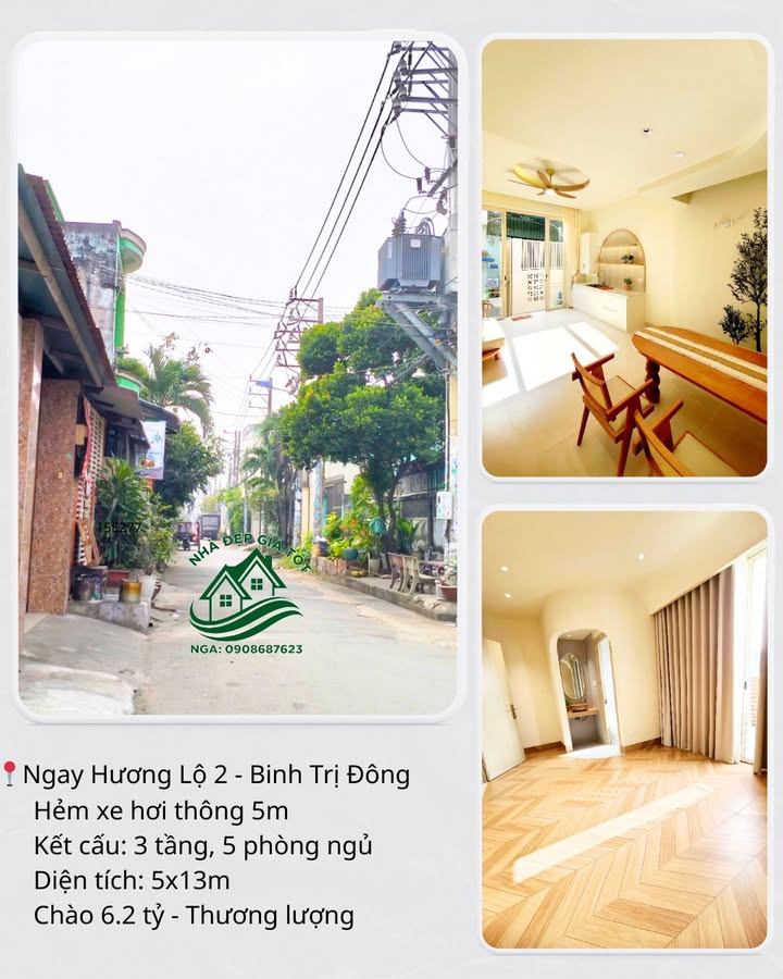 Nhà 3 Tầng Phong Cách Âu Hương Lộ 2, 65m², 5PN - Tặng Full Nội Thất