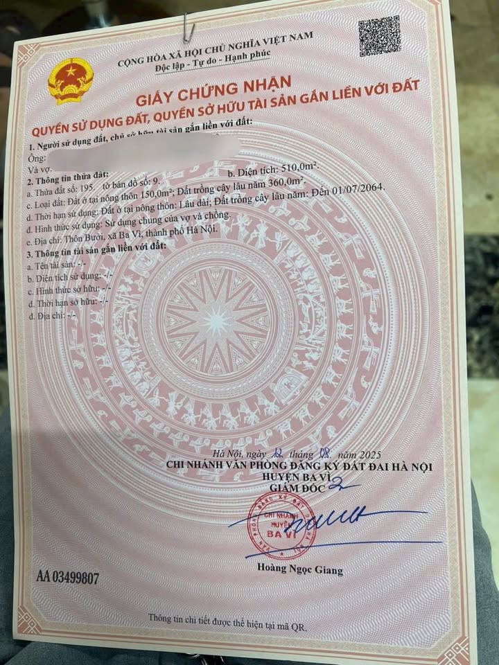 Đất nghỉ dưỡng Ba Vì 510m² - Nghỉ dưỡng lý tưởng, sổ đỏ sẵn sàng!