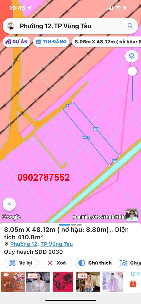 Đất Vũng Tàu 408.5m² - Hẻm 1410/30/04, P12 - Giá 4.95 Tỷ