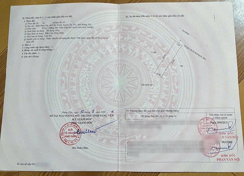 Đất nền 125m² Xã Nguyễn Trãi, Ân Thi - Đường to ô tô, kinh doanh sầm uất!