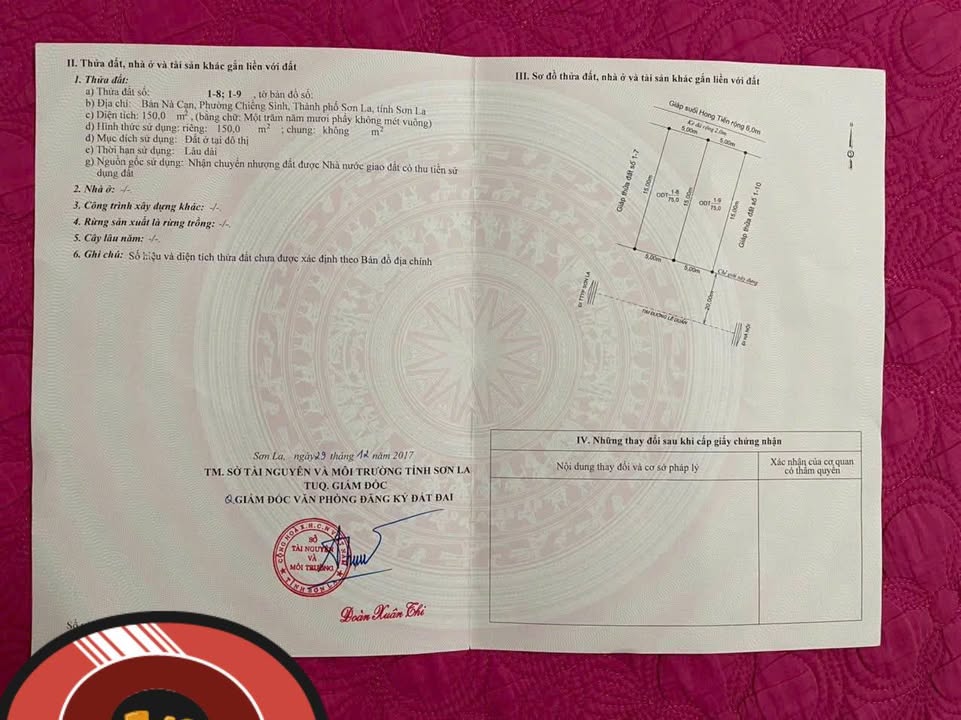 Đất thổ cư 150m² Mặt đường 6, Thuận Châu - Giá 3 tỷ, Hướng Nam