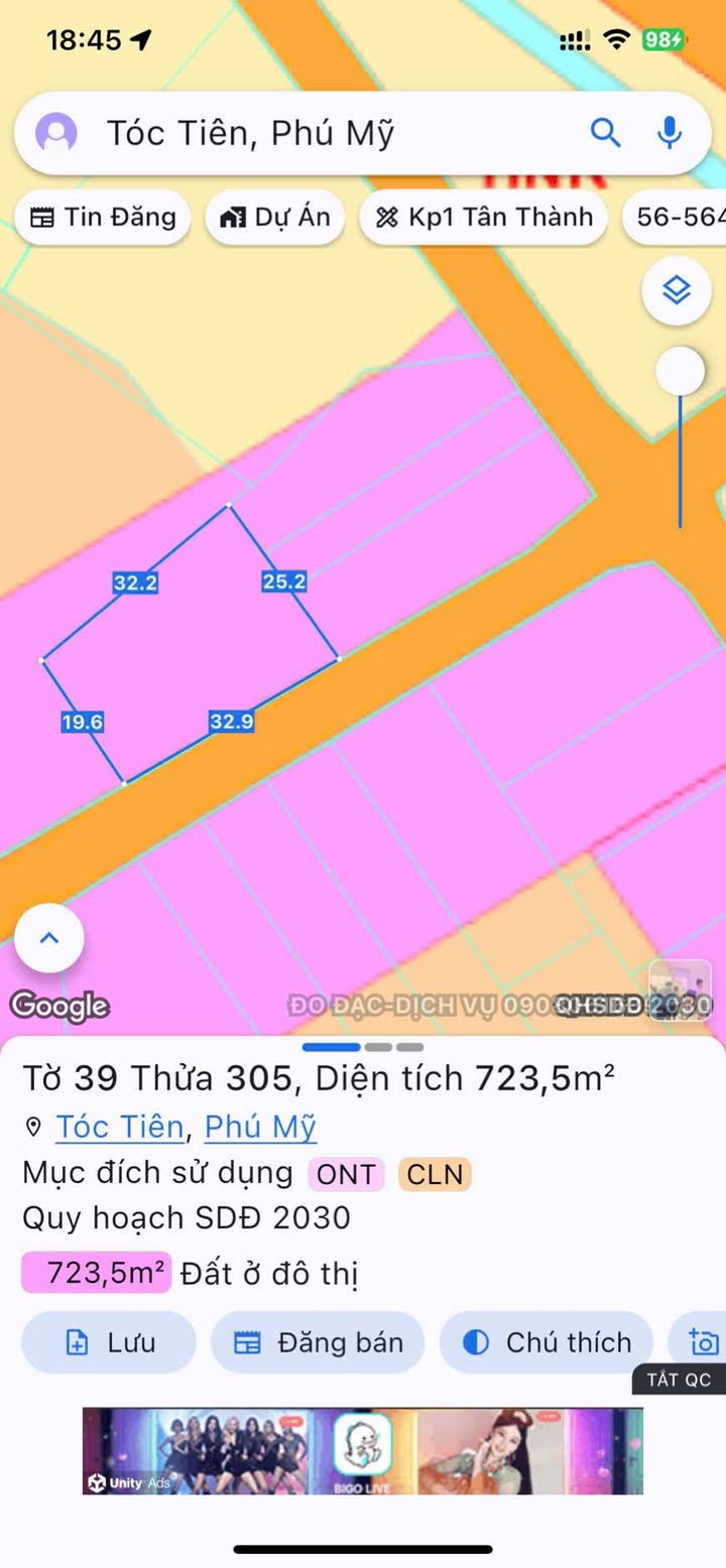 Đất Vườn 732m² Tóc Tiên, BR-VT - View Núi, 3.3 Tỷ