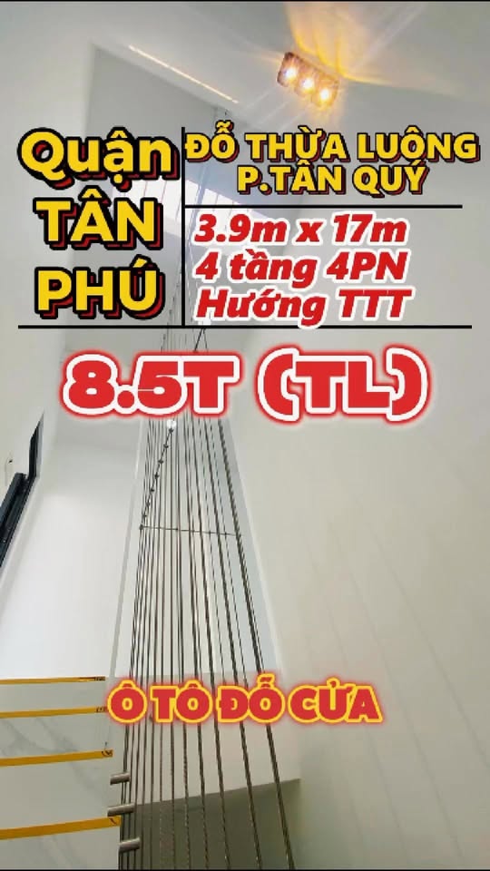 Nhà Phố Tân Phú 66m² 4 Tầng Full Nội Thất - Sát Mặt Tiền Đỗ Thừa Luông