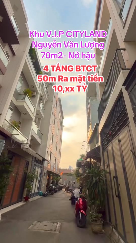 Nhà Phố Cityland Nguyễn Văn Lượng 70m² hơn 10 tỷ - Vị trí đắc địa!