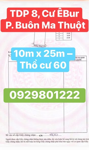 Bán Gấp Đất Vàng Buôn Ma Thuột 250m² - Chỉ 1.38 Tỷ - Sổ Đỏ Sẵn Sàng
