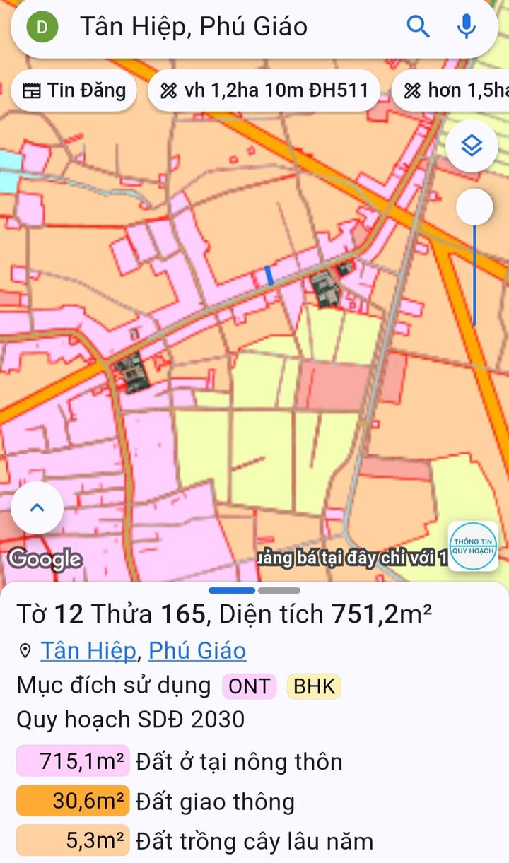 Đất Mặt Tiền ĐH508 Phú Giáo - 750m² - Vị Trí Kinh Doanh Đắc Địa