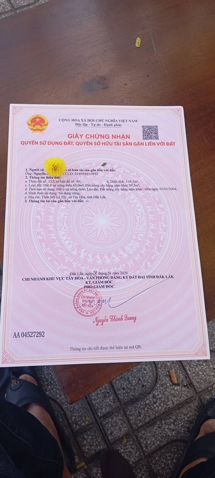 Đất Nền Phú Thứ, Tây Hoà 105m² Sổ Hồng Riêng - Giá Đầu Tư 390 Triệu