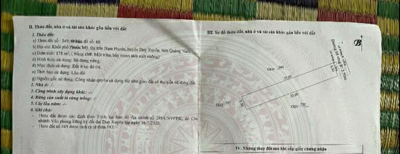 Đất Nền Nam Phước 178m² - Sổ Đỏ Sạch, Giá Đầu Tư Tốt