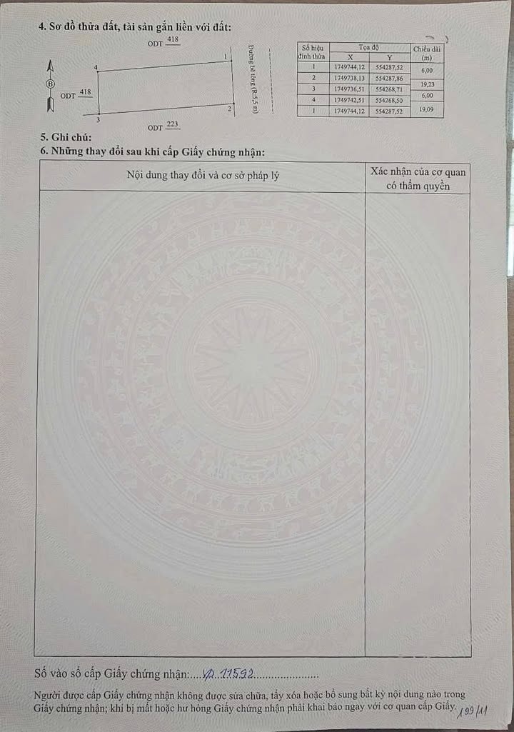 Đất nền Châu Hiệp Nam Phước 114m² giá 800 triệu - Sổ đỏ chính chủ