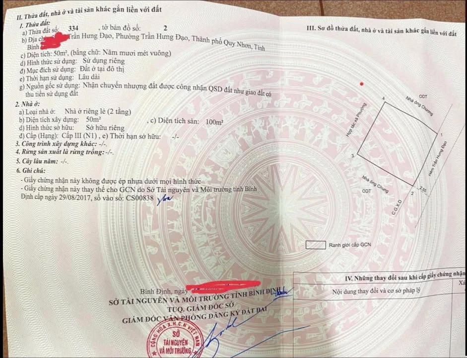 Nhà 50m² Trần Hưng Đạo, Quy Nhơn - 3.1 Tỷ, Hướng Đông Nam