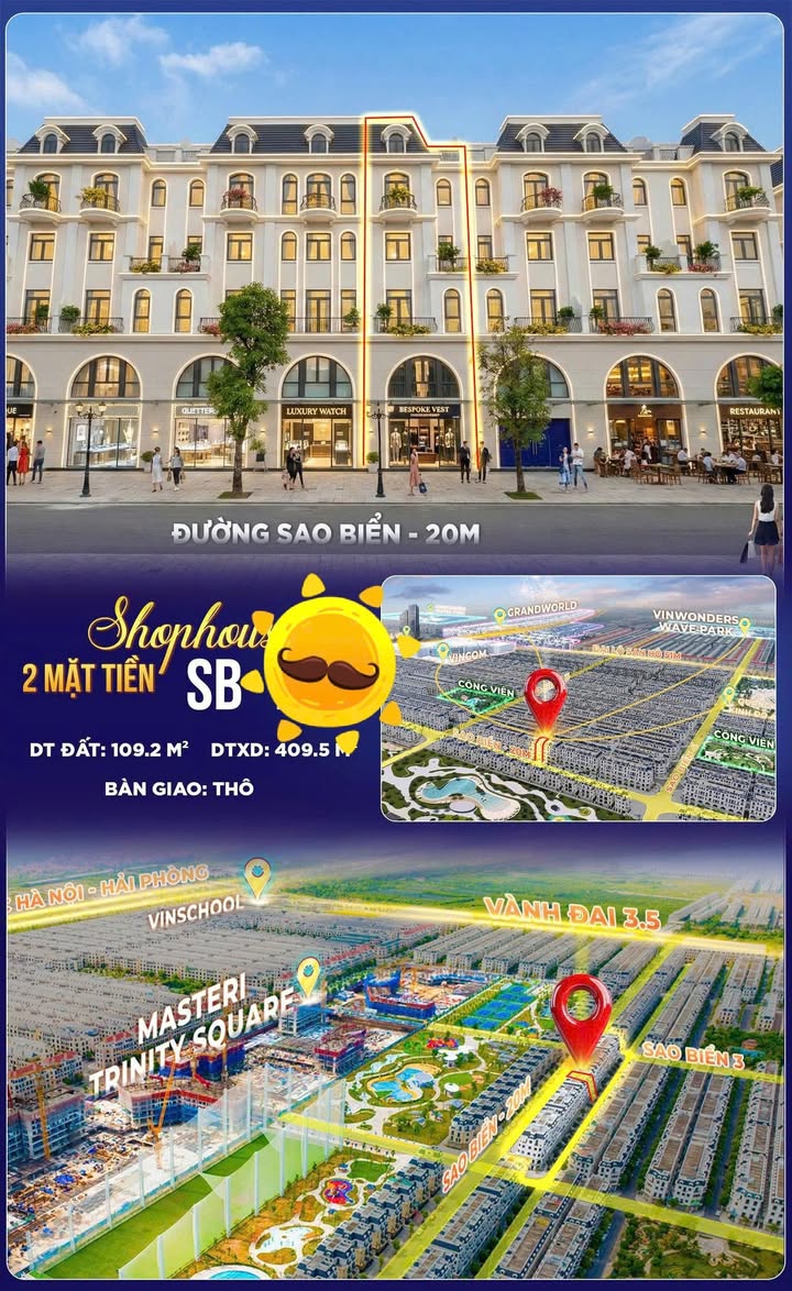 Shophouse Ocean Park 2 Gia Lâm 109.2m² - Mặt tiền kinh doanh đắc địa!