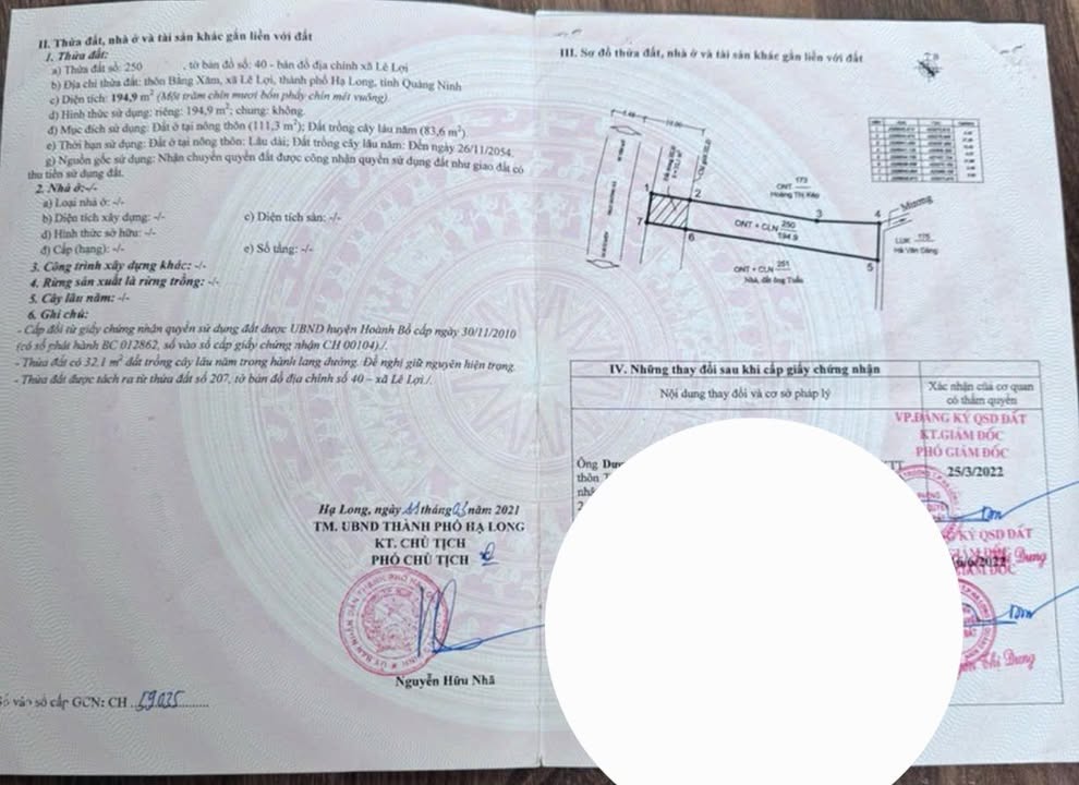 Đất Mặt Tiền Lê Lợi Hạ Long 1095m² - Giá 8.5 Triệu/m² - Đầu Tư Sinh Lời