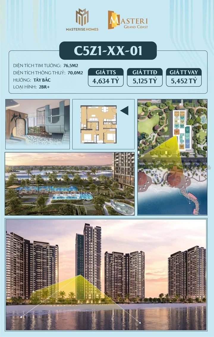 Căn hộ PK The Wave Hưng Yên 70m² giá 4.634 tỷ - View đẹp ngắm trọn công viên!