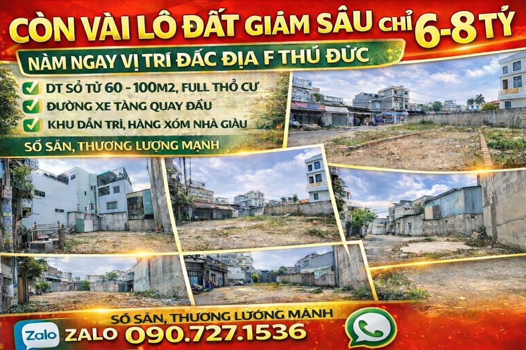Đất nền Linh Tây Thủ Đức 80m² giá 6-8 tỷ - Đất thổ cư 100%