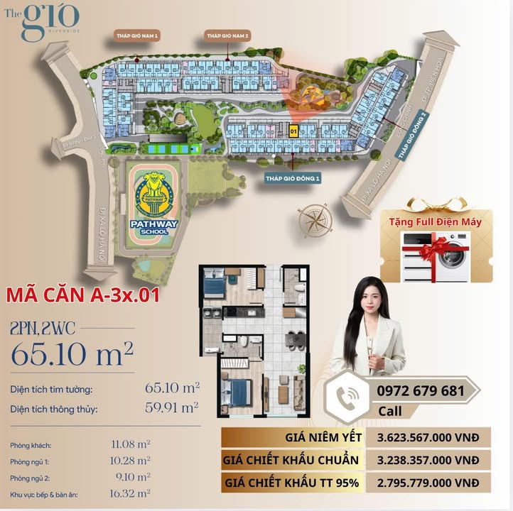 Căn hộ Quận 7 65m² 2PN 2WC - View sông đẹp, giá tốt nhất!