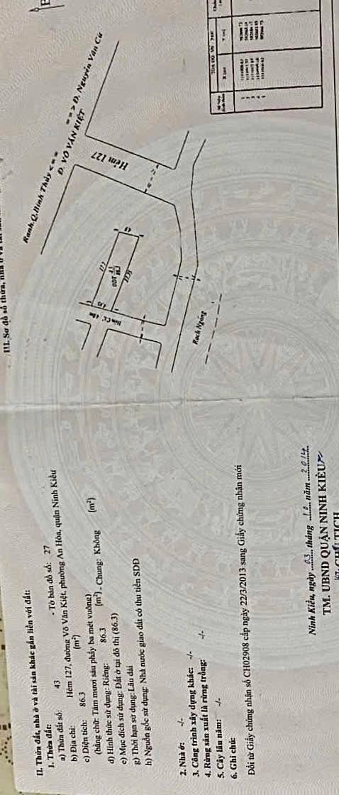 Đất nền 86m² Ninh Kiều - Đường ô tô, thổ cư 100%, 1.85 tỷ