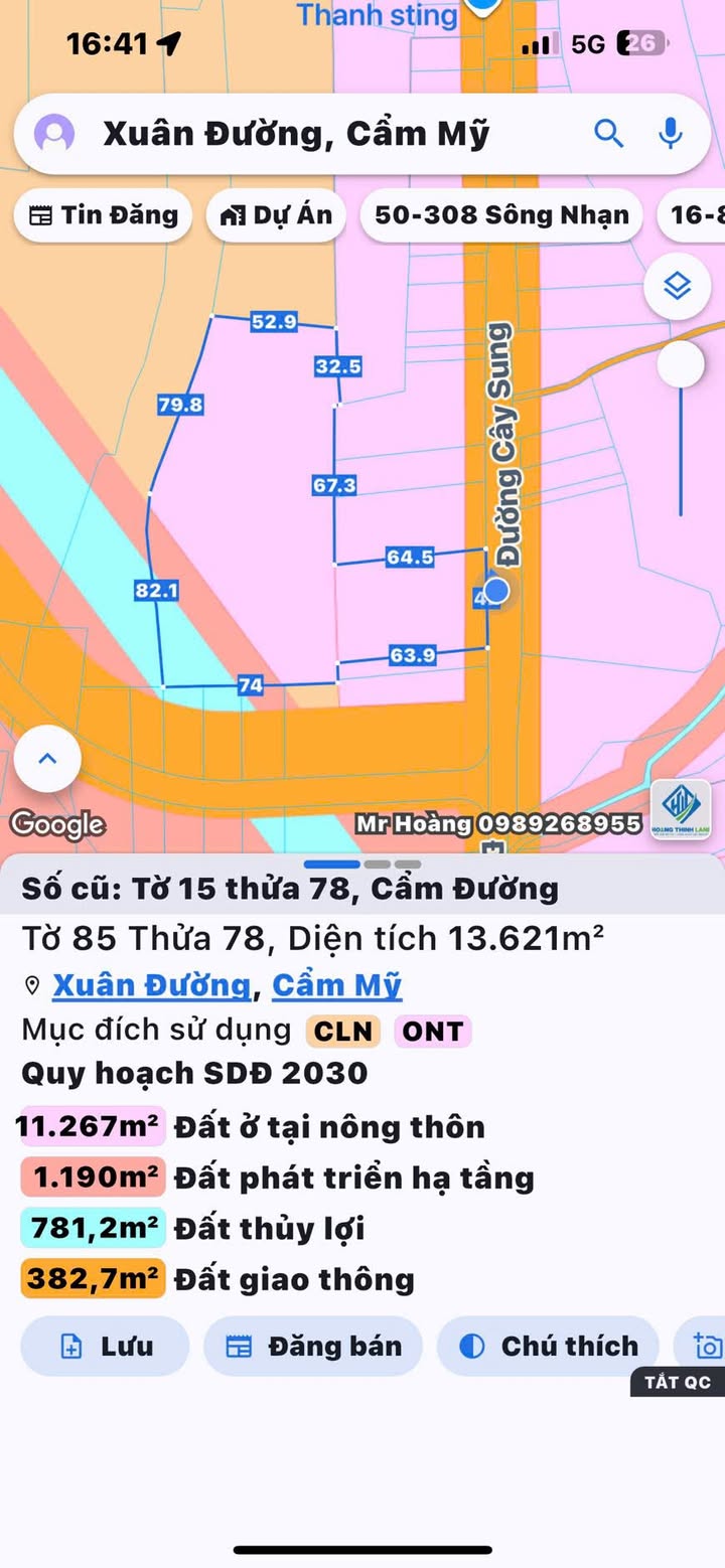 Bán Đất Mặt Tiền Cây Sung Cẩm Long Thành 10300m² - Kinh Doanh Đắc Lợi