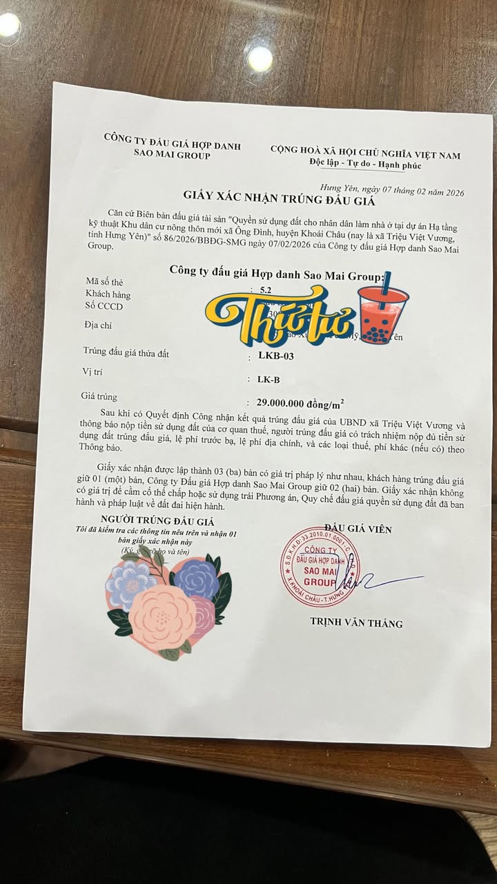 Đất nền Hưng Yên 95m² giá 3 tỷ - Sổ đỏ chính chủ