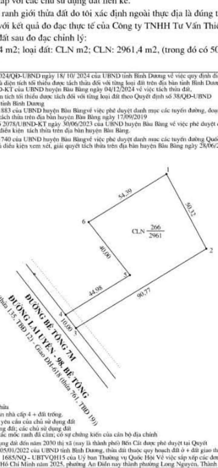 Đất nền Xã Bàu Bàng 2900m² Hơn 2 tỷ - Sổ đỏ chính chủ