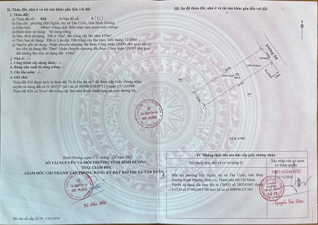 Đất nền 480m² Phường Hội Nghĩa, Tân Uyên - Giá Ngộp 4.3 Tỷ, Sổ Đỏ Sẵn Sàng