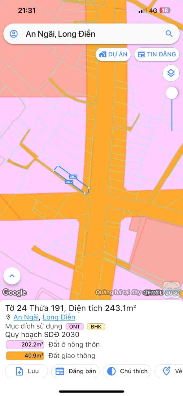 Mặt Tiền Bùi Công Minh - Long Điền 243m² Giá 3.95 Tỷ - Kinh Doanh Đắc Lợi