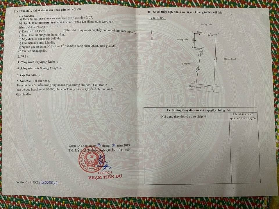 Đất nền Lê Chân 74m², 3.2 tỷ - Sổ đỏ chính chủ, xây tự do!