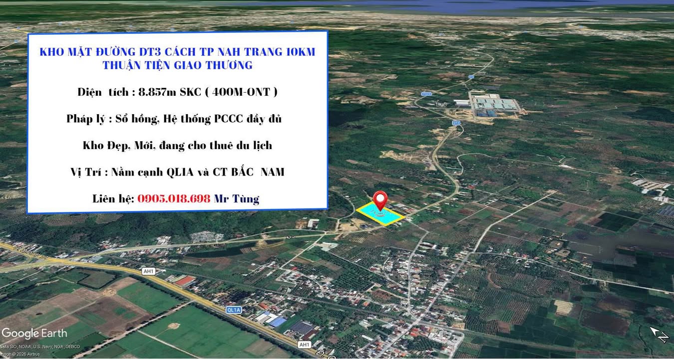 Kho Xưởng Mặt Tiền DT3, Khánh Hòa - 8857m² Sẵn Sàng Khai Thác Dòng Tiền