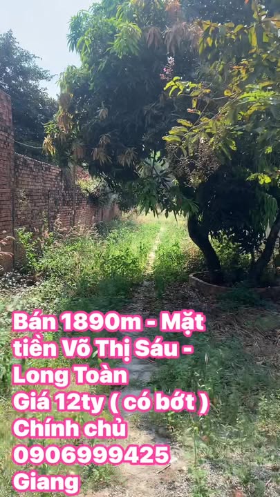 Nhà phố mặt tiền Võ Thị Sáu Nhà Bè 1890m² giá 12 tỷ - Mặt tiền kinh doanh cực đỉnh!