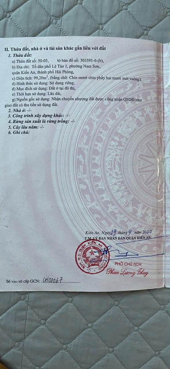 Lô đất Lệ Tảo Kiến An 100m² - Sổ hồng chính chủ, đường to ô tô!