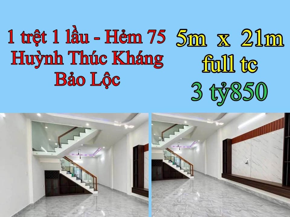 Nhà riêng Huỳnh Thúc Kháng Bảo Lộc 105m² 3.85 tỷ - Sẵn sàng ở ngay!