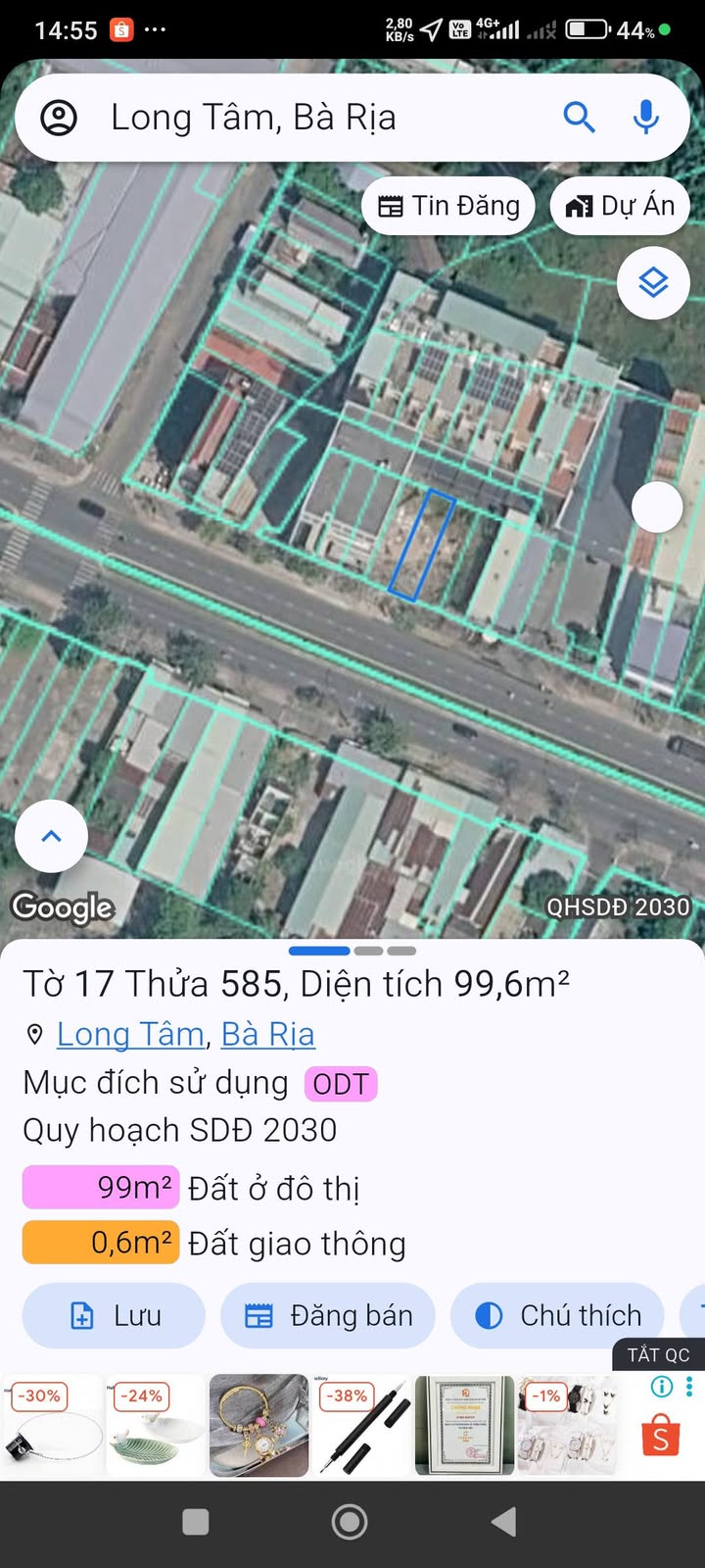 Đất Vàng Mặt Tiền Võ Thị Sáu, Bà Rịa - 100m² - Kinh Doanh Sầm Uất