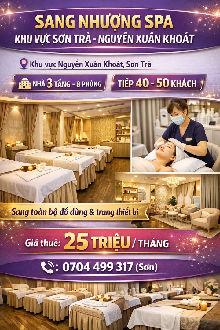 Sang Nhượng Spa 3 Tầng Mặt Tiền Nguyễn Xuân Khoát, Sơn Trà - Kinh Doanh Ngay