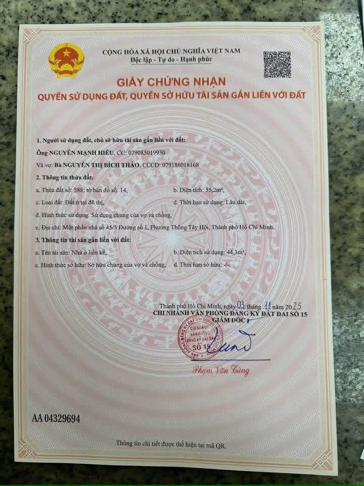 Đất nền Gò Vấp 60m² - Sổ hồng chính chủ, tiềm năng tăng giá