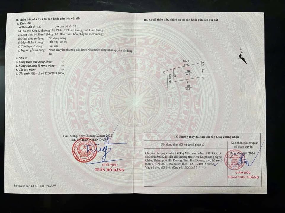 Đất nền Nhị Châu TP Hải Dương 44.3m² giá 1.65 tỷ - Vị trí đẹp!