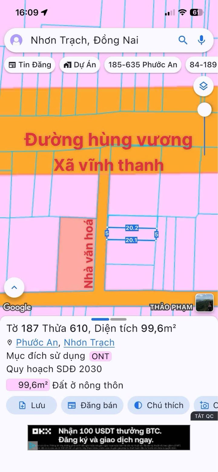 Đất nền Vĩnh Thanh, Nhơn Trạch 100m² - Sổ đỏ chính chủ, ô tô vào tận nơi!