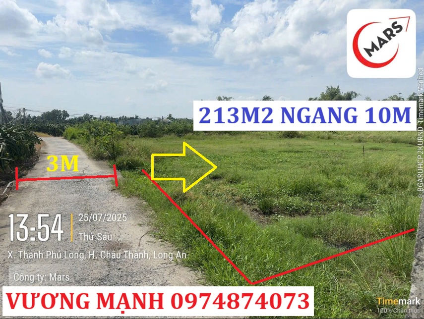 Đất nền Châu Thành, Long An 213m² Sổ đỏ chính chủ, giá chỉ từ 1 tỷ!