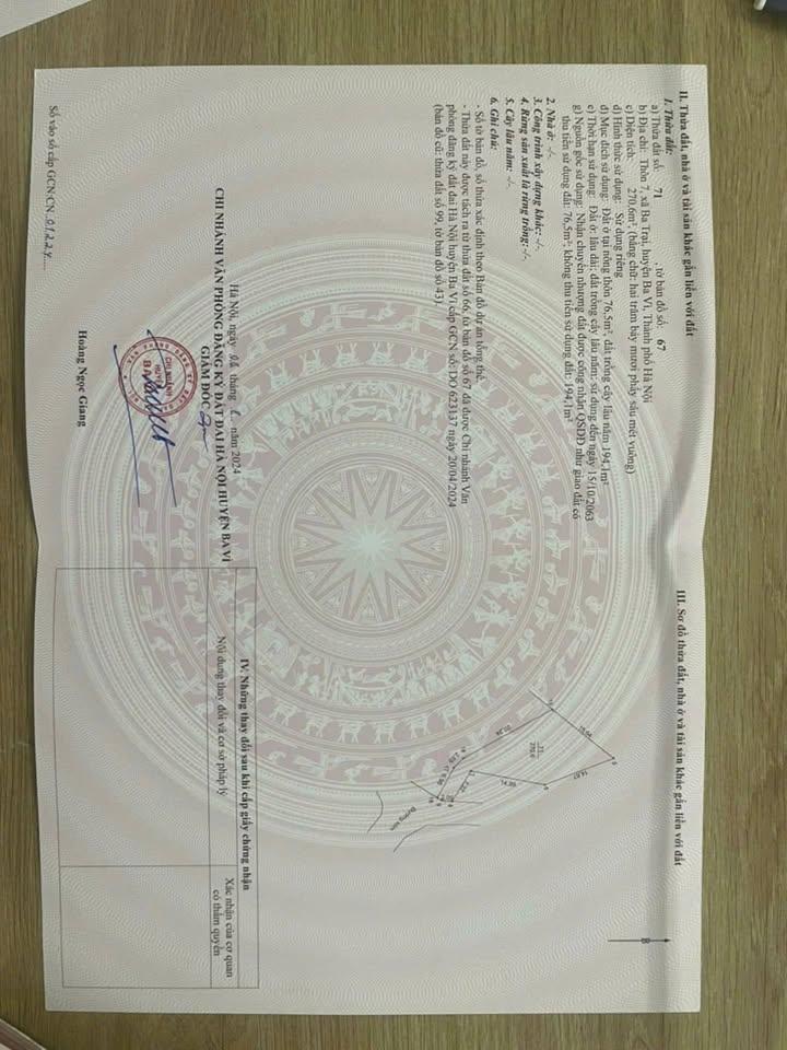 Bán đất Ba Trại Ba Vì 489m² giá 1 tỷ - Sổ đỏ chính chủ