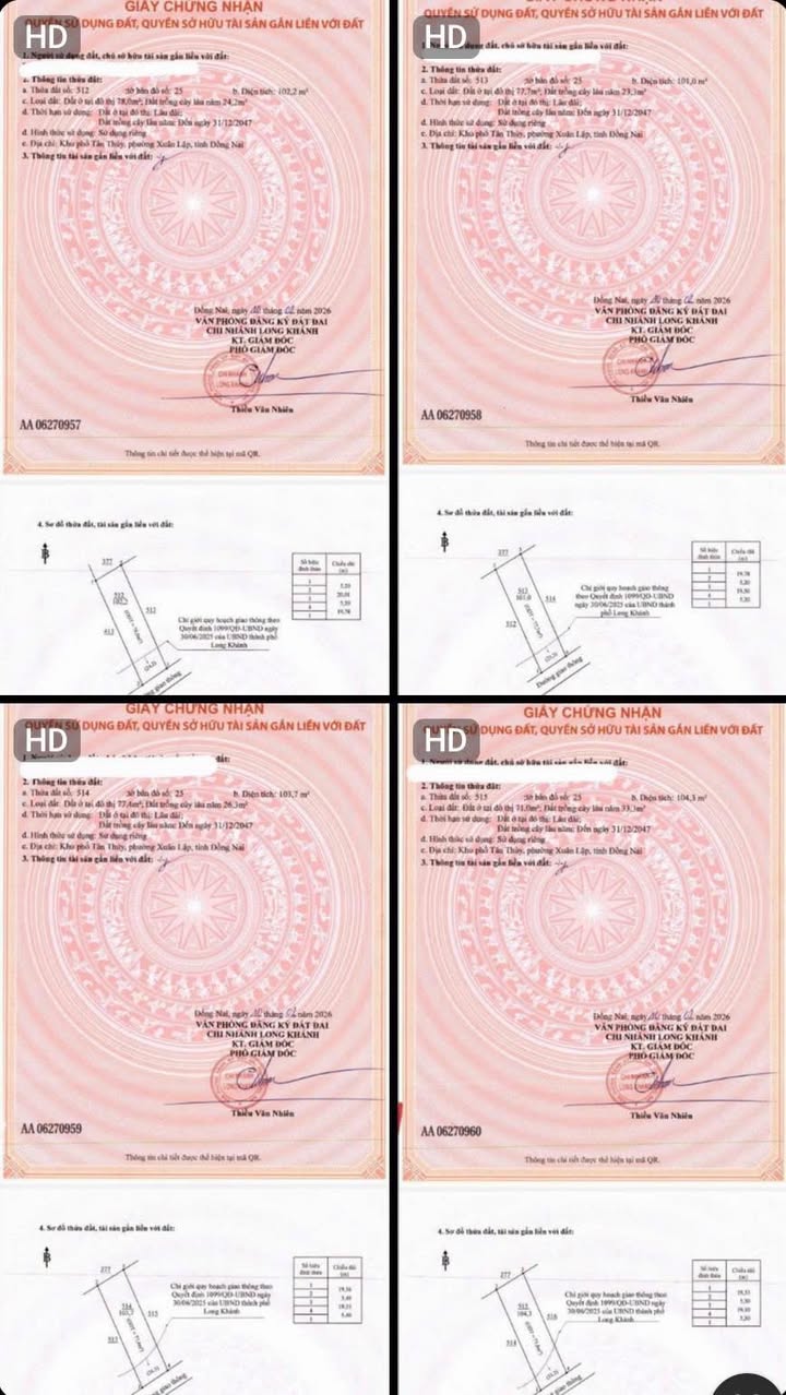 Đất nền Bàu Sen Long Khánh 104m² 620 triệu - Sổ đỏ chính chủ!