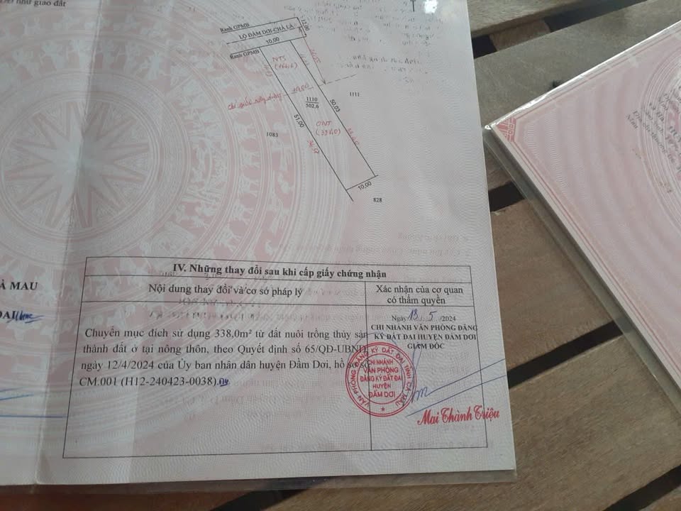 Đất Đầm Dơi Cà Mau - 338m² ONT - Giá 1.5 Tỷ
