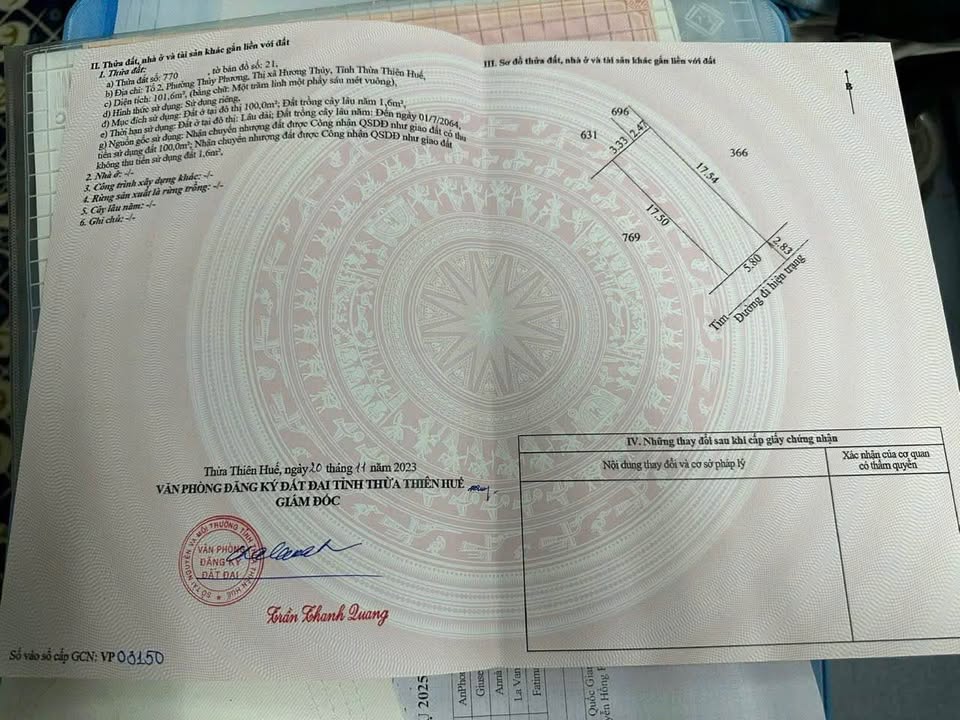 Đất nền Phạm Công Trứ, Thủy Phương 102m² - Tiềm năng tăng giá!