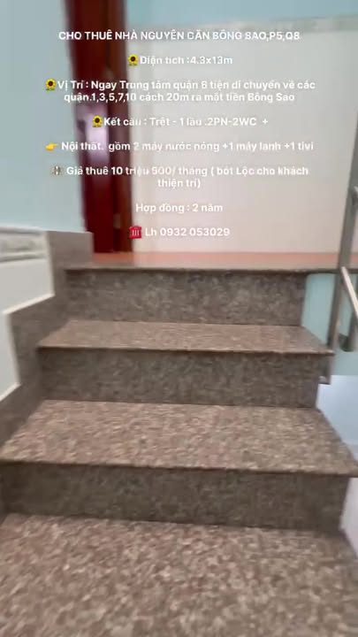 Nhà Nguyên Căn Bông Sao, Q8 - Vị trí đẹp, 10.5 triệu/tháng!