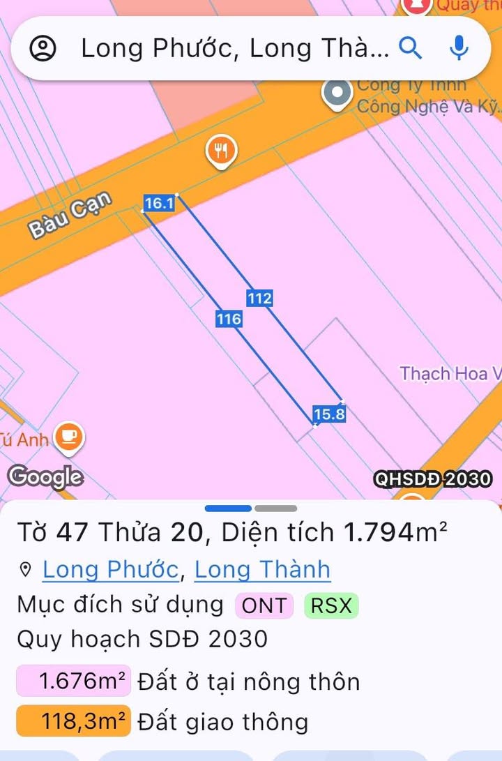 Đất Nền Sổ Đỏ Long Thành 300m² - Giá 1 Tỷ F0